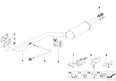 Z3 Z3 1.8 M43 Roadster / Exhaust System Catalytic Converter Front Silencer