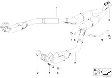 E38 740iL M62 Sedan / Exhaust System Catalytic Converter Front Silencer-2