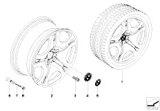 E66 735Li N62 Sedan / Wheels/  Bmw Light Alloy Wheel Spider Spoke 92
