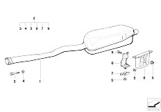 E36 323i M52 Coupe / Exhaust System Rear Silencer