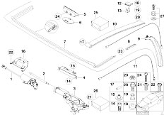 E52 Z8 S62 Roadster / Sliding Roof Folding Top Folding Top Mounting Parts