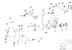 E64 645Ci N62 Cabrio / Rear Axle/  Rear Axle Support Wheel Suspension