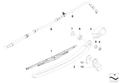 E61N 525i N52N Touring / Vehicle Electrical System/  Single Parts For Rear Window Cleaning