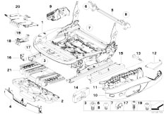 E88 125i N52N Cabrio / Seats/  Front Seat Rail Electrical Single Parts