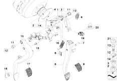 E93 330i N52N Cabrio / Pedals/  Pedals With Return Spring