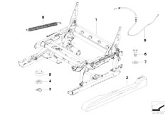 E63 650i N62N Coupe / Seats/  Front Seat Rail