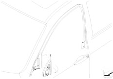 E91N 330i N53 Touring / Vehicle Trim/  Window Frame Cover Front Door