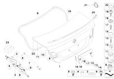 E88 135i N54 Cabrio / Bodywork Single Components For Trunk Lid