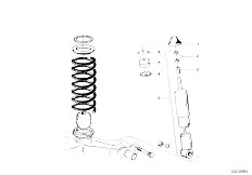 114 2002tii M10 Touring / Rear Axle/  Shock Absorber Coil Spring Attach Parts