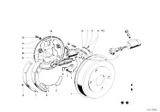 114 1600 M10 Cabrio / Brakes/  Rear Wheel Brake Drum Brake