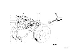 114 2002tii M10 Touring / Brakes/  Rear Wheel Brake Drum Brake-3