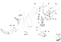 E39 530d M57 Touring / Fuel Preparation System Fuel Filter Fuel Cooling-2