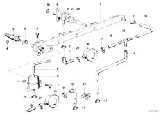 E30 320i M20 4 doors / Fuel Preparation System Valves Pipes Of Fuel Injection System-2