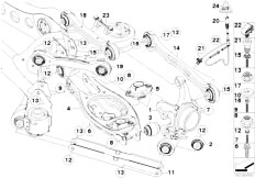 E93 325i N53 Cabrio / Rear Axle/  Rear Axle Support Wheel Suspension