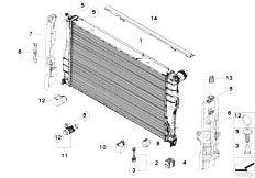 E90 335i N54 Sedan / Radiator/  Mounting Parts F Radiator