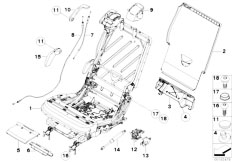 E70 X5 3.0si N52N SAV / Seats/  Seat Backrest Frame Rear-3