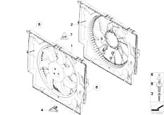 E88 123d N47S Cabrio / Radiator/  Fan Housing Mounting Parts