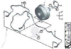 F01 730d N57 Sedan / Brakes/  Power Brake Unit Depression