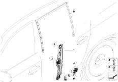 E61 520d M47N2 Touring / Vehicle Trim/  El Rear Door Window Lifting Mechanism
