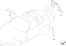 E85 Z4 3.0i M54 Roadster / Vehicle Trim Retrofit Chrome Line Interior