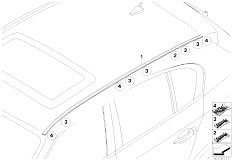 E61N M5 S85 Touring / Vehicle Trim/  Roof Moulding