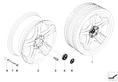 E81 116i 1.6 N43 3 doors / Wheels/  Bmw Light Alloy Wheel Spider Spoke 142