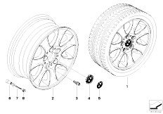 E81 116i 1.6 N43 3 doors / Wheels/  Bmw Light Alloy Wheel Spider Spoke 151