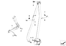 E90 325xi N52 Sedan / Restraint System And Accessories/  Front Safety Belt Mounting Parts