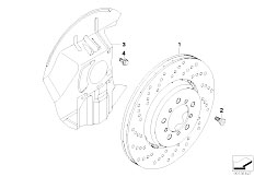 E46 M3 S54 Cabrio / Brakes/  Front Wheel Brake Disc Perforated