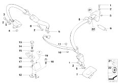E38 730iL M60 Sedan / Restraint System And Accessories/  Rear Safety Belt Mounting Parts
