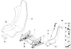 E46 M3 CSL S54 Coupe / Seats Recaro Sport Seat Seat Rail