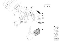 E93 325i N53 Cabrio / Pedals/  Pedal Assembly