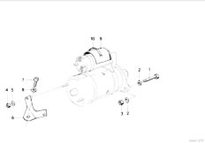 E36 318is M42 Sedan / Engine Electrical System/  Starter Mounting Parts