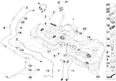 E63N 630i N52N Coupe / Fuel Supply/  Fuel Tank Mounting Parts