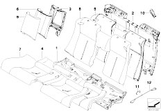 E64 650i N62N Cabrio / Seats Upholstery Parts For Rear Seat