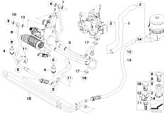 E90 330i N52N Sedan / Steering/  Power Steering Oil Pipe Active Steering-2