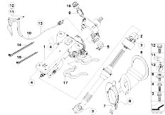 E61 525i M54 Touring / Steering/  Steering Column Man Adjust Mount Parts