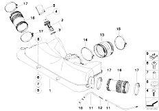 E66 750Li N62N Sedan / Fuel Preparation System Filtered Air Duct Hfm Rubber Boot