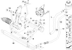 E93 330i N52N Cabrio / Steering/  Hydro Steering Oil Pipes-2