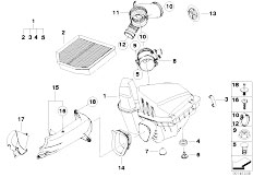 E85 Z4 2.0i N46 Roadster / Fuel Preparation System Intake Silencer Filter Cartridge Hfm