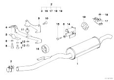E34 525td M51 Touring / Exhaust System/  Rear Silencer