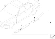 E90 328i N51 Sedan / Vehicle Trim/  Door Sill Strip Retrofit Kit St Steel