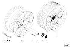 E90 325i N52N Sedan / Wheels/  Bmw Alloy Wheel M Double Spoke 194