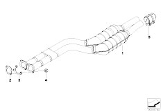 E46 330i M54 Touring / Exhaust System Catalytic Converter Front Silencer-3
