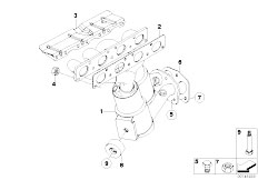 E91 320i N46 Touring / Exhaust System/  Exhaust Manifold With Catalyst
