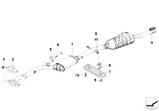 E46 318ti N46 Compact / Exhaust System Catalytic Converter Centre Muffler