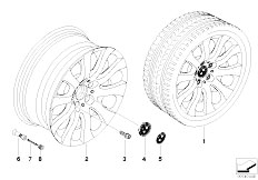 E90 316i N43 Sedan / Wheels/  Bmw Light Alloy Wheel Spider Spoke 159