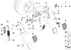 E60N 530xi N52N Sedan / Pedals/  Pedal Assembly W Over Centre Helper Spring