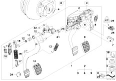 E64 645Ci N62 Cabrio / Pedals/  Pedal Assembly W Over Centre Helper Spring-2