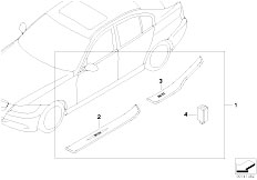 E90N 330i N52N Sedan / Vehicle Trim/  Illuminated Door Sill Strip Retrofit Kit